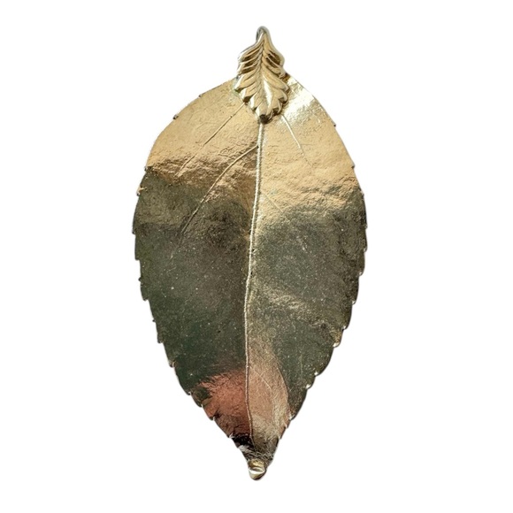 Vintage Gold-Dipped Leaf Pendant - Picture 1 of 5